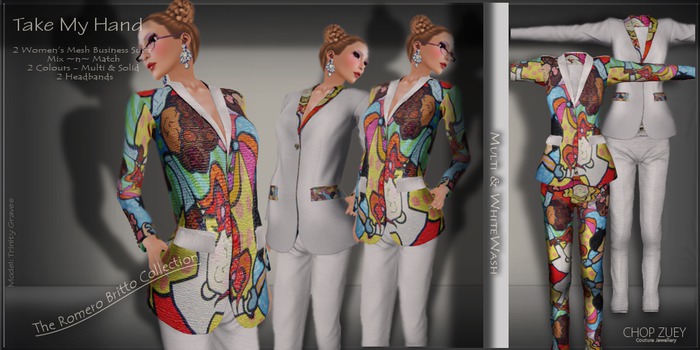 Take My Hand Multi/Wht Suit by Chop Zuey Couture Jewellery
