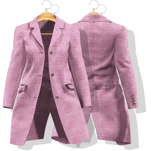 Alex Open Chester Coat Wool Pink