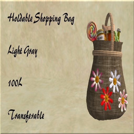 Woven Shopping Bag-Light Gray