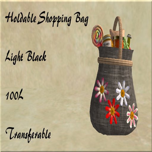 Woven Shopping Bag-Light Black