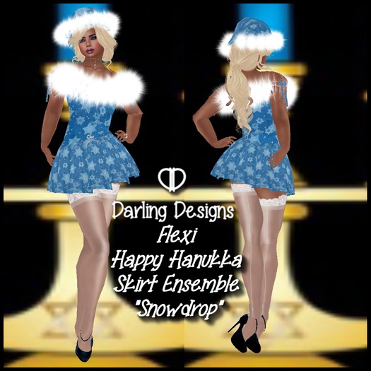 Flexi Happy Hanukkah Skirt Ensemble Snowdrop