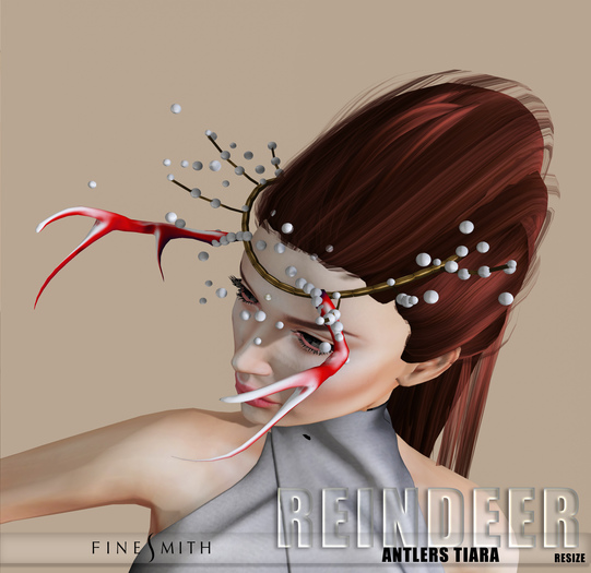 F I N E S M I T H - REINDEER TIARA red