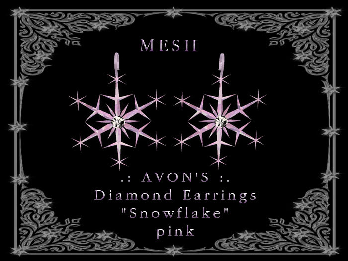 .: AVON'S :. Diamond Earrings "Snowflake" - pink