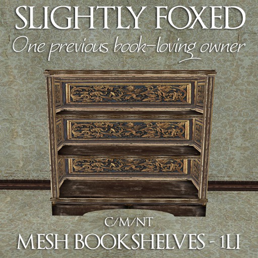 Domicile: Slightly Foxed Mesh Bookshelves (dark) 1LI