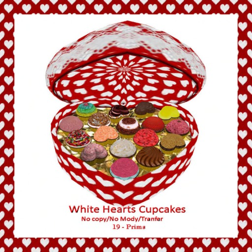 White Hearts Cupcakes - Box