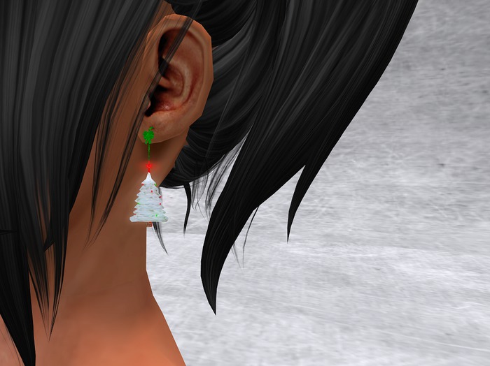 Christmas Tree Earrings, Snow covered Tree