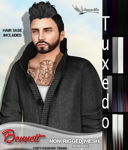 *~*Damselfly*~*Bennett Non-Rigged Mesh Tuxedo