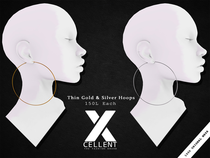 .X. Gold Thin Hoops