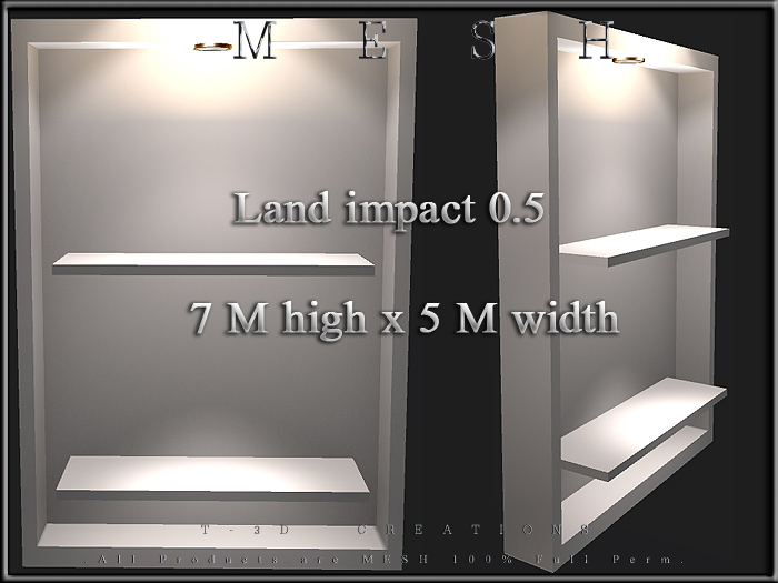 T-3D Creations [ The Display Shop No.7 ]  MESH - Full Perm -