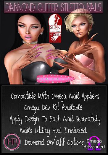 [HR] Omega Diamond Nail Set - Horns