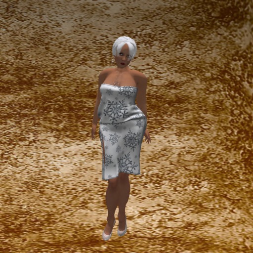 Pixellations ~ Silver Snowflake Dress [MESH] (boxed)