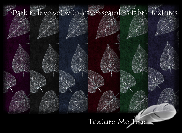 TMT dark rich velvet leaves seamless fabric texture pack