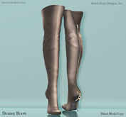 !Rebel Hope - Destiny Mesh Thigh High Boots Pewter