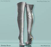 !Rebel Hope - Destiny Mesh Thigh High Boots Metal