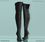 !Rebel Hope - Destiny Mesh Thigh High Boots Jet