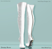 !Rebel Hope - Destiny Mesh Thigh High Boots Snow White