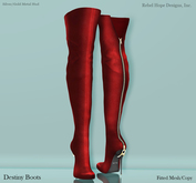 !Rebel Hope - Destiny Mesh Thigh High Boots Cherry Red