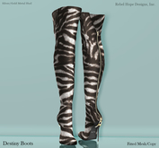 !Rebel Hope - Savanah Mesh Thigh Boots Zebra