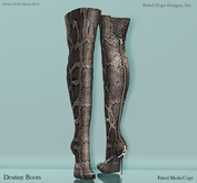!Rebel Hope - Savanah Mesh Thigh Boots Dark Snake