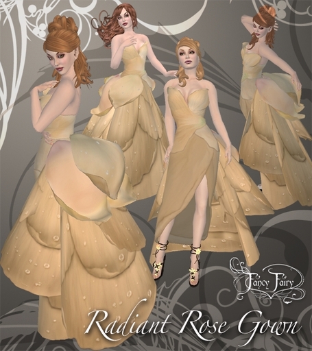 Radiant Rose gown in ButterCream M/C - Fancy Fairy