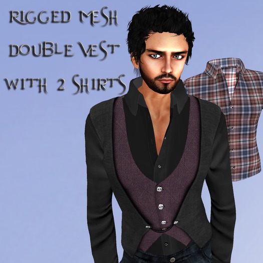 *SOIR* Mesh Male Double Vest Red