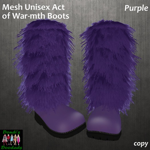 Dondi's Doodads Mesh Act of War-mth Boots Purple-Wear