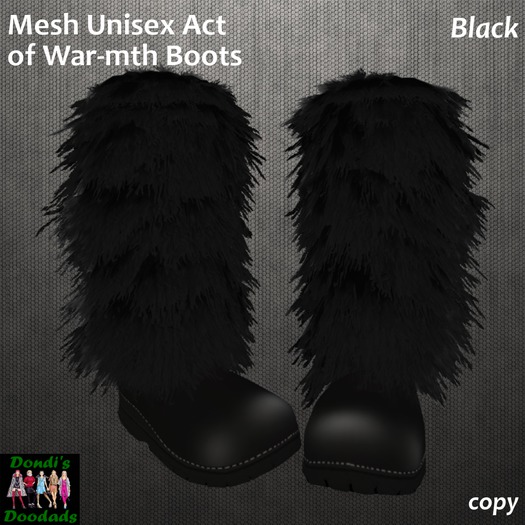 Dondi's Doodads Mesh Act of War-mth Boots Black-Wear