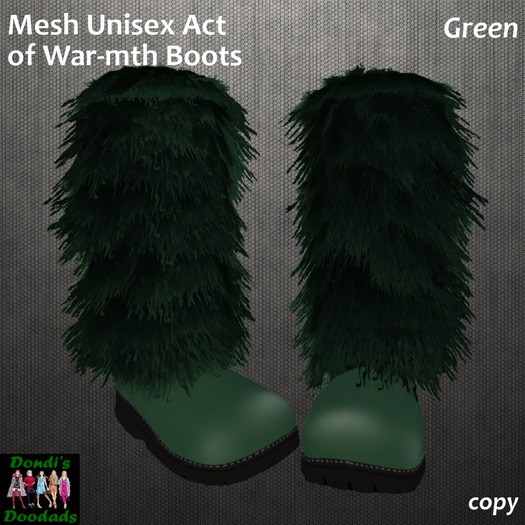 Dondi's Doodads Mesh Act of War-mth Boots Green-Wear