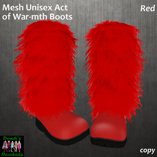 Dondi's Doodads Mesh Act of War-mth Boots Red-Wear