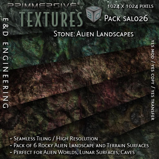Second Life Marketplace - [SAL026] 6 1024px Rocky Alien Landscape and ...