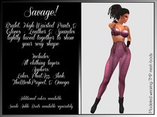 Savage! Sexy Bodysuit with Gloves - Pink (Lolas, PhatAzz, TMP, Slink, Omega)