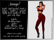 Savage! Sexy Bodysuit with Gloves - Red (Lolas, PhatAzz, TMP, Slink, Omega)