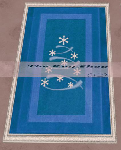 Christmas blue 4 rug snowflake tree 