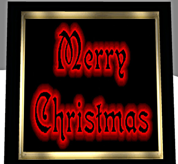 FRAMED ANIMATED VAMP/GOTH FLASHING MERRY CHRISTMAS