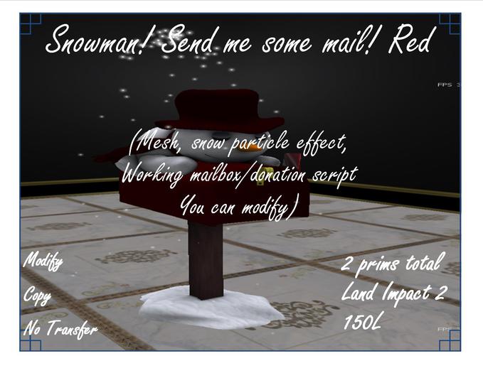 Snowman, send me some mail - red