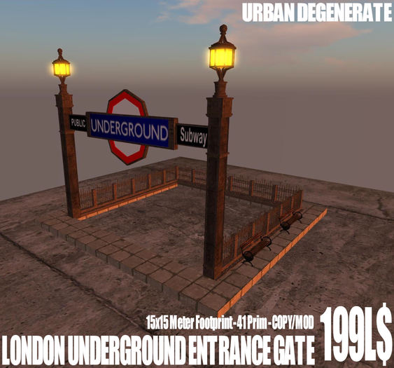 LONDON UNDERGROUND ENTRANCE GATE 