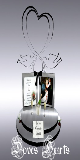 dove heart wedding invite 