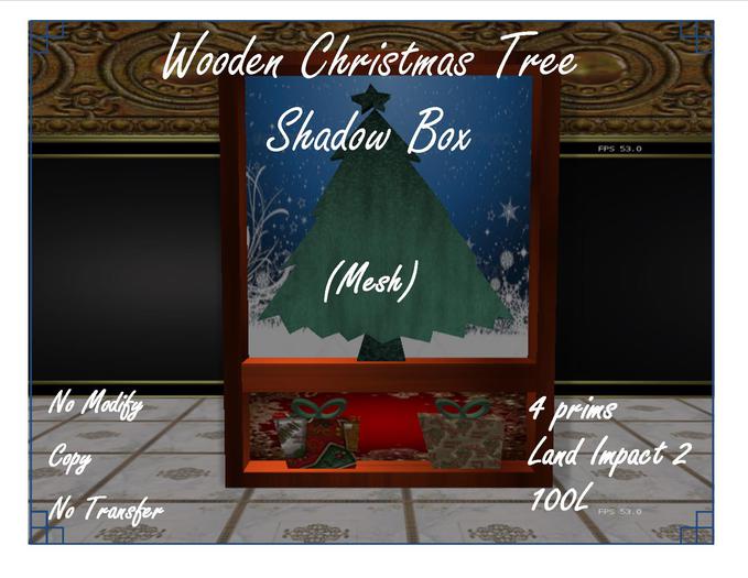 Wooden Christmas Tree Shadow Box
