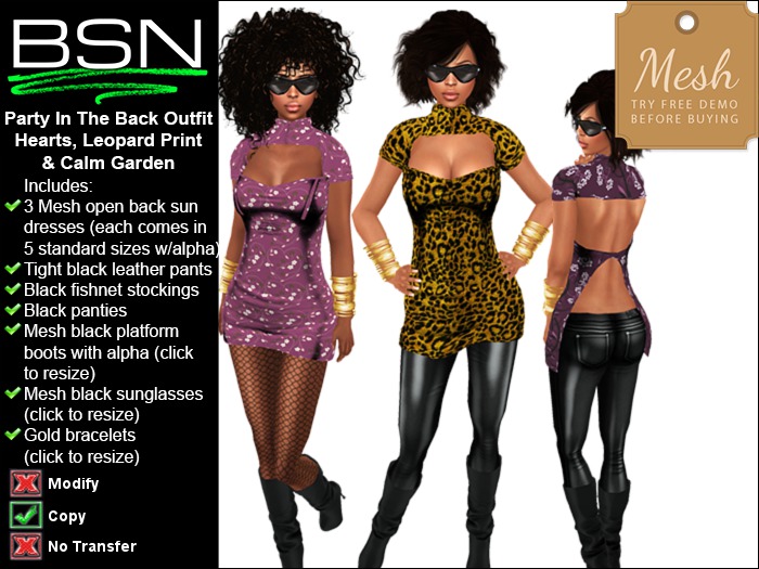 BSN Party In The Back Outfit - Hearts, Leopard Print & Calm Garden