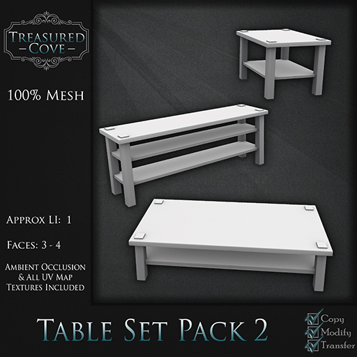 -TC- Table Set Pack 2 Mesh 50% Discount!!