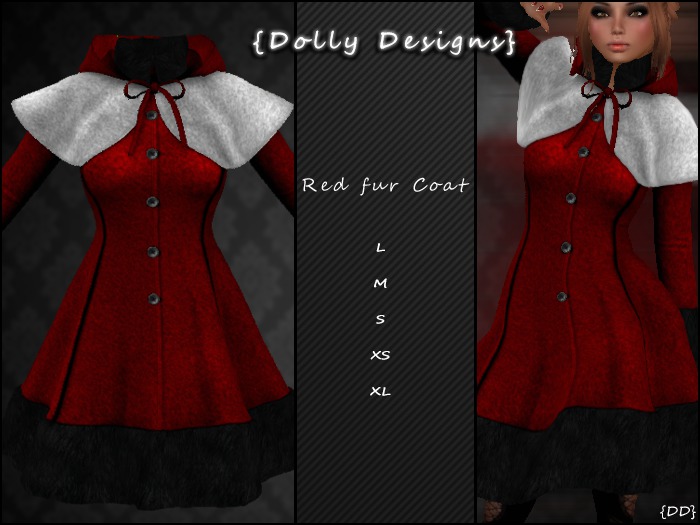 {Dolly Designs} Red fur Coat