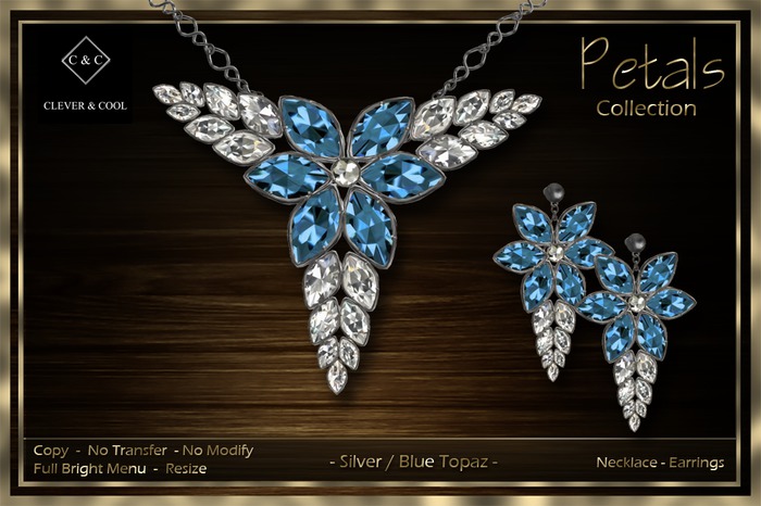 C&C - Petals Collection - Silver/Blue Topaz