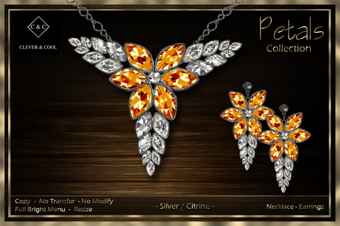 C&C - Petals Collection - Silver/Citrine
