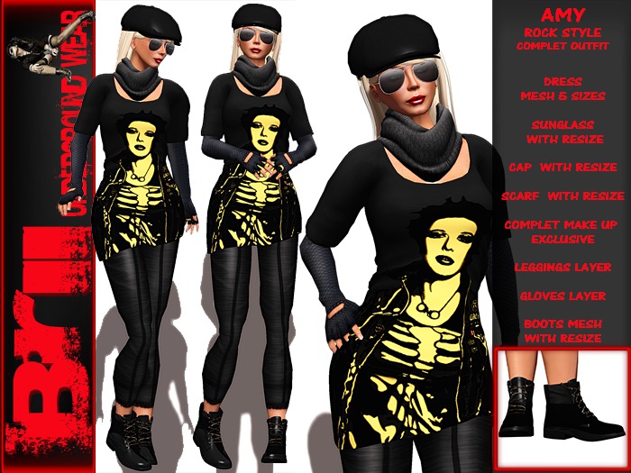 **AMY ROCK STYLE COMPLET OUTFIT ** Brii Underground Wear **