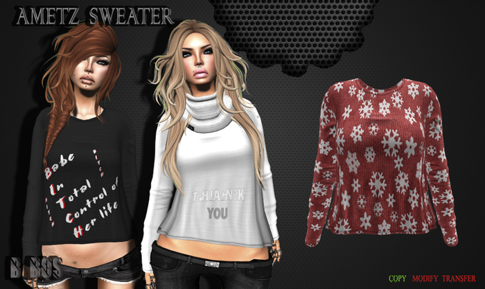 B BOS -Ametz Sweater-Slowflake Red-