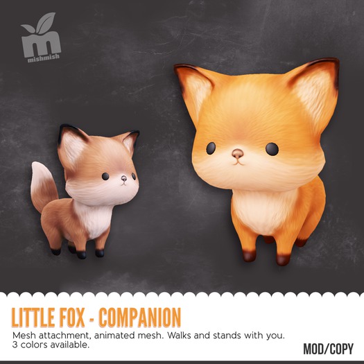 *MishMish* Little Fox Companion - BLACK [Boxed] 