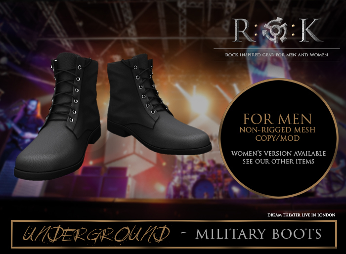 R:O:K STORE UNDERGROUND MILITARY BOOT MENS BLACK*