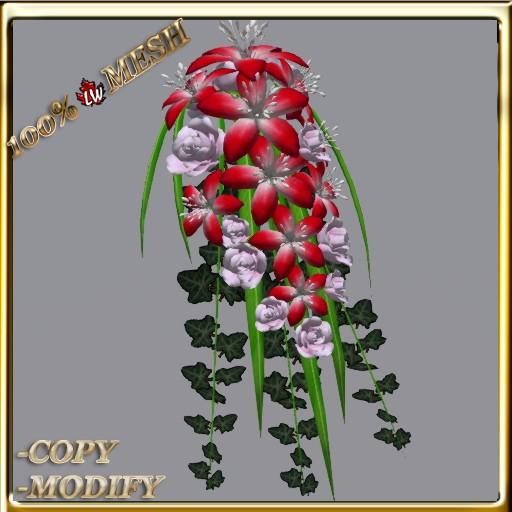 LW_Mesh Lily Wedding Bouquet 1