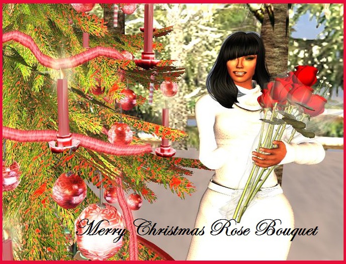 Merry Christmas Red Rose Bouquet