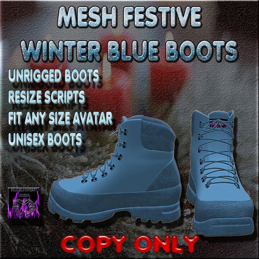 BBD - (BOX) - Mesh Festive Winter Blue Boots